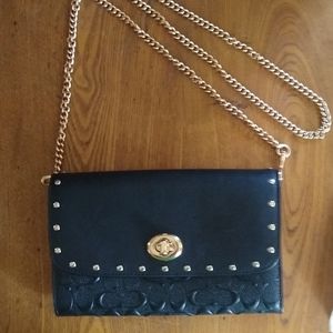 Coach Crossbody Black w/Gold Details Beautiful!